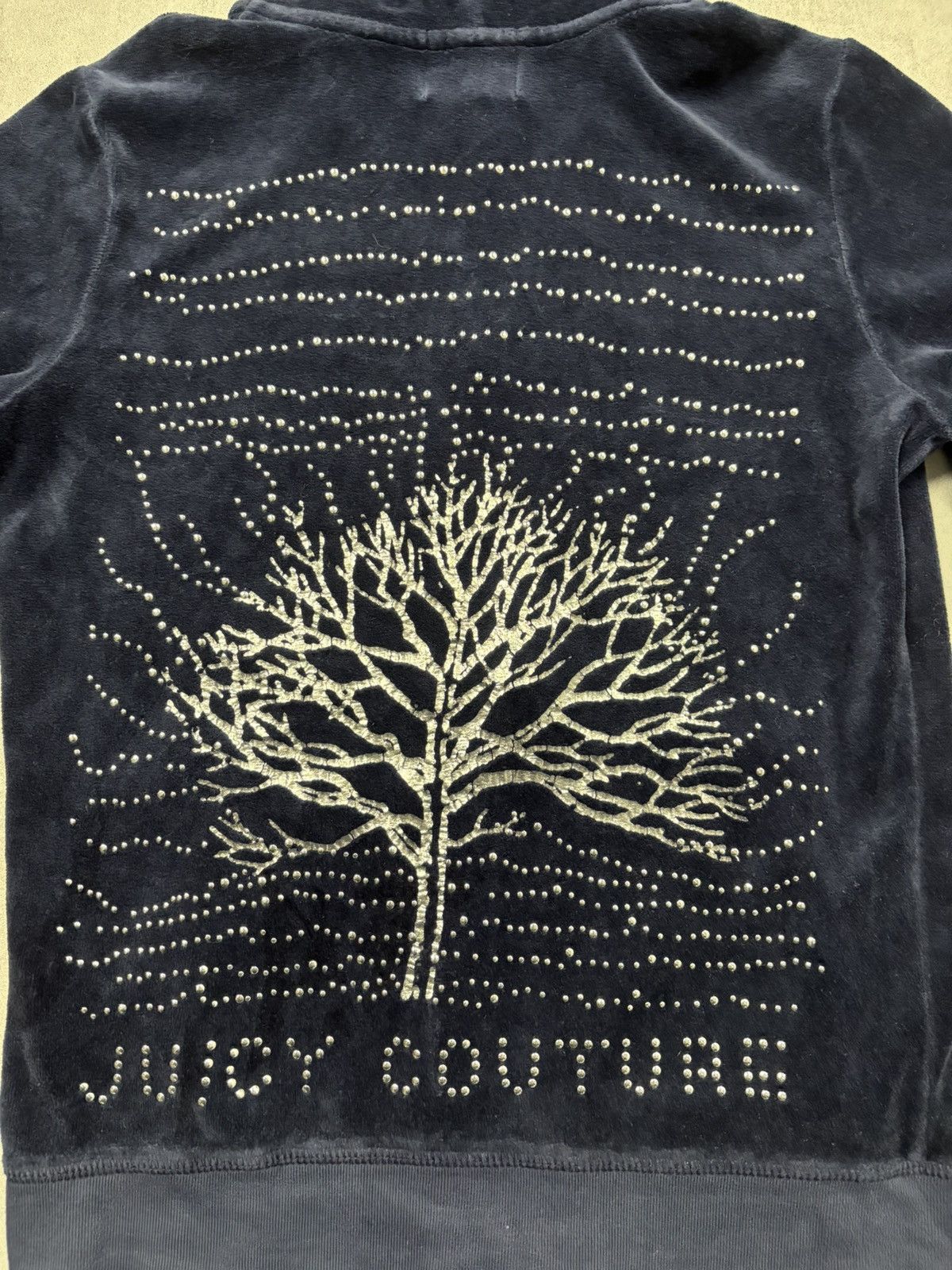 Juicy Couture Vintage 00s Juicy Couture Velour Zip Hoodie Rhinestone Tree Size M / US 6-8 / IT 42-44 - 6 Thumbnail