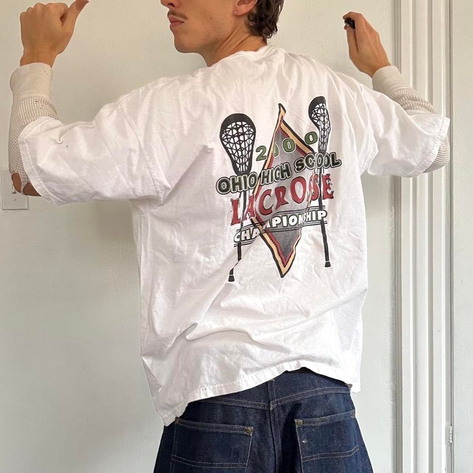 Vintage Vintage Y2K Lacrosse LAX Champions Ohio High School Shirt Size US XL / EU 56 / 4 - 7 Thumbnail