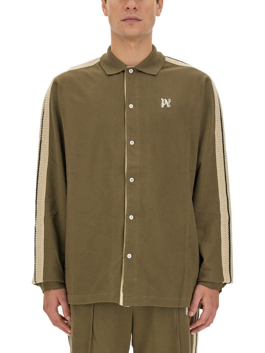 Palm Angels PALM ANGELS MONOGRAM SHIRT - MILITARY GREEN Size US M / EU 48-50 / 2 - 1 Thumbnail