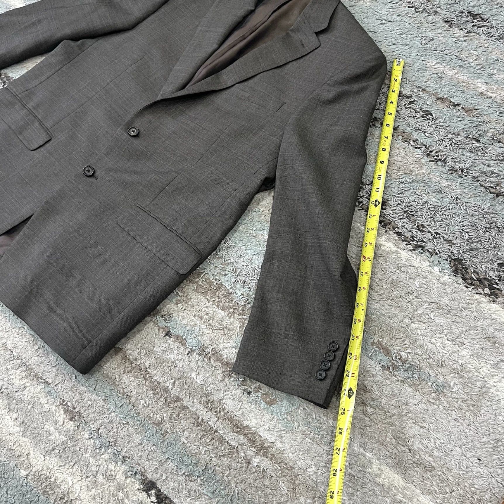 Ralph Lauren Lauren Ralph Lauren Lord And Taylor Mens Blazer Gray 2 Piece Regular Wool Notch Lapel Long Single-Breasted Two-Button 44 48R Vintage N/A Mens Size 44R - 4 Thumbnail