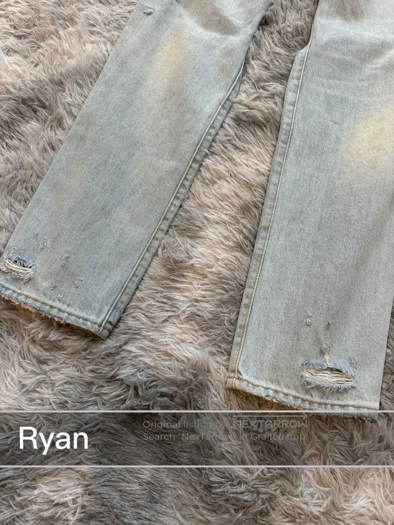 Amiri Amiri Blade-cut destroyed denim pants, washed blue Size 25" / US 0 / IT 36 - 8 Thumbnail