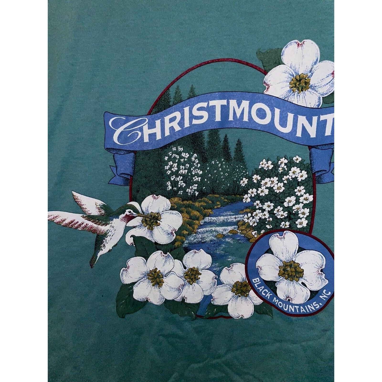 Jerzees Vintage Christmount Shirt Black Mountains NC Tee Large 90s Size US L / EU 52-54 / 3 - 8 Thumbnail