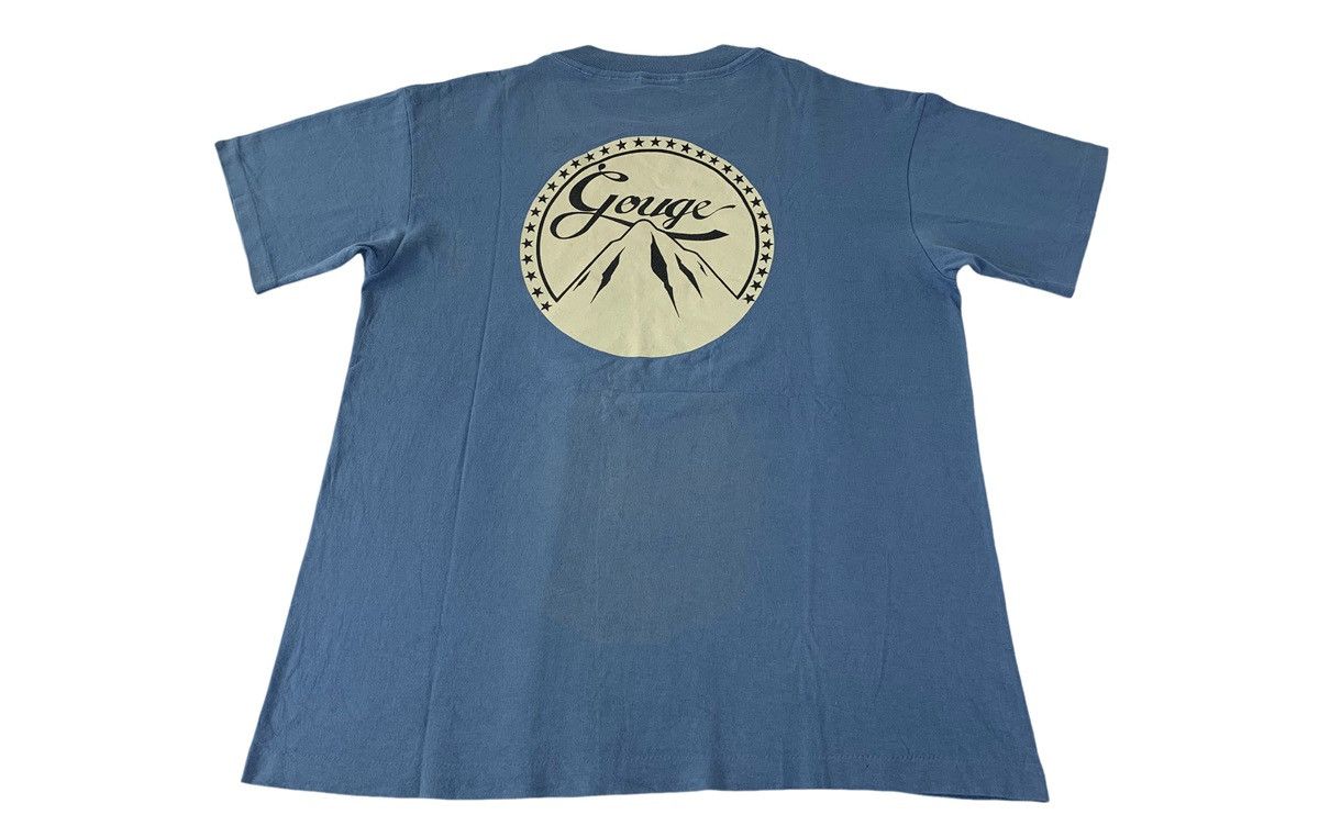 Vintage 90s Gouge USA Clothing Skate Big Logo Sky Blue Tee Size US L / EU 52-54 / 3 - 2 Thumbnail