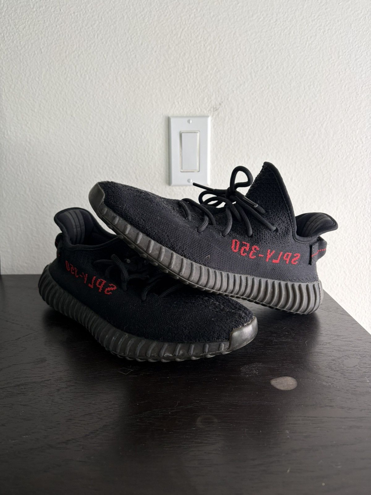 Yeezy Adidas Yeezy V2 Black/Red Bred Size US 11 / EU 44 - 1 Thumbnail