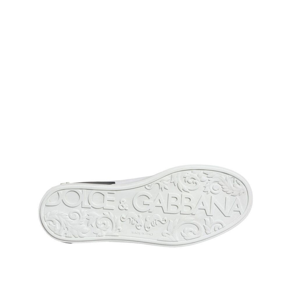 Dolce & Gabbana Dolce & Gabbana Black Leather Logo Portofino Sneaker Shoes Size US 5 / EU 37 - 7 Thumbnail