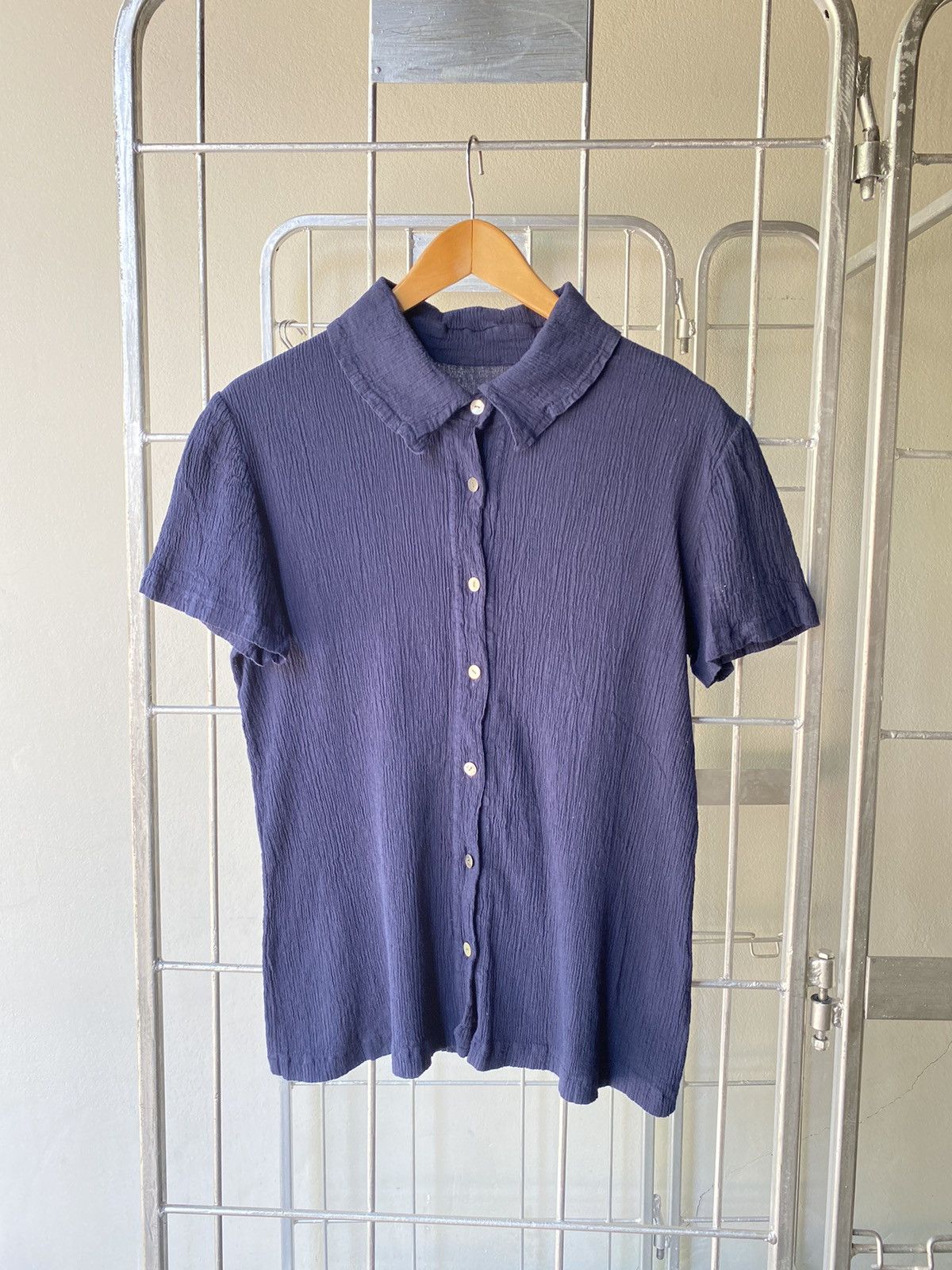 TSUMORI CHISATO pleated blue shirt