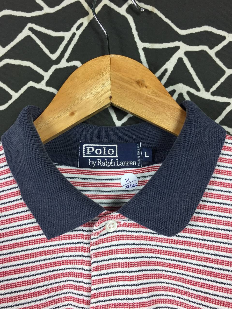 Polo Ralph Lauren × Vintage Vtg Polo Ralph Lauren Small Pony Striped Polo Tee Size US L / EU 52-54 / 3 - 5 Thumbnail