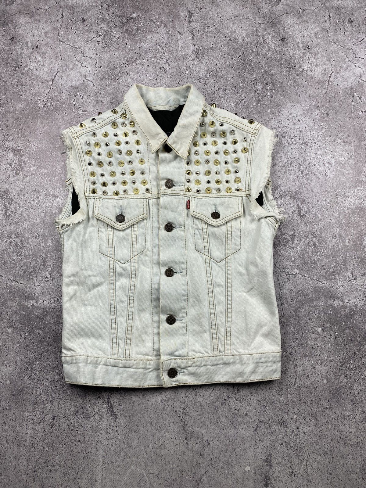 Japanese Brand × Levi's × Levi's Vintage Clothing VINTAGE LEVIS JAPANESSE PUNK OPIUM RICK OWENS STYLE VEST Size S / US 4 / IT 40 - 1 Thumbnail