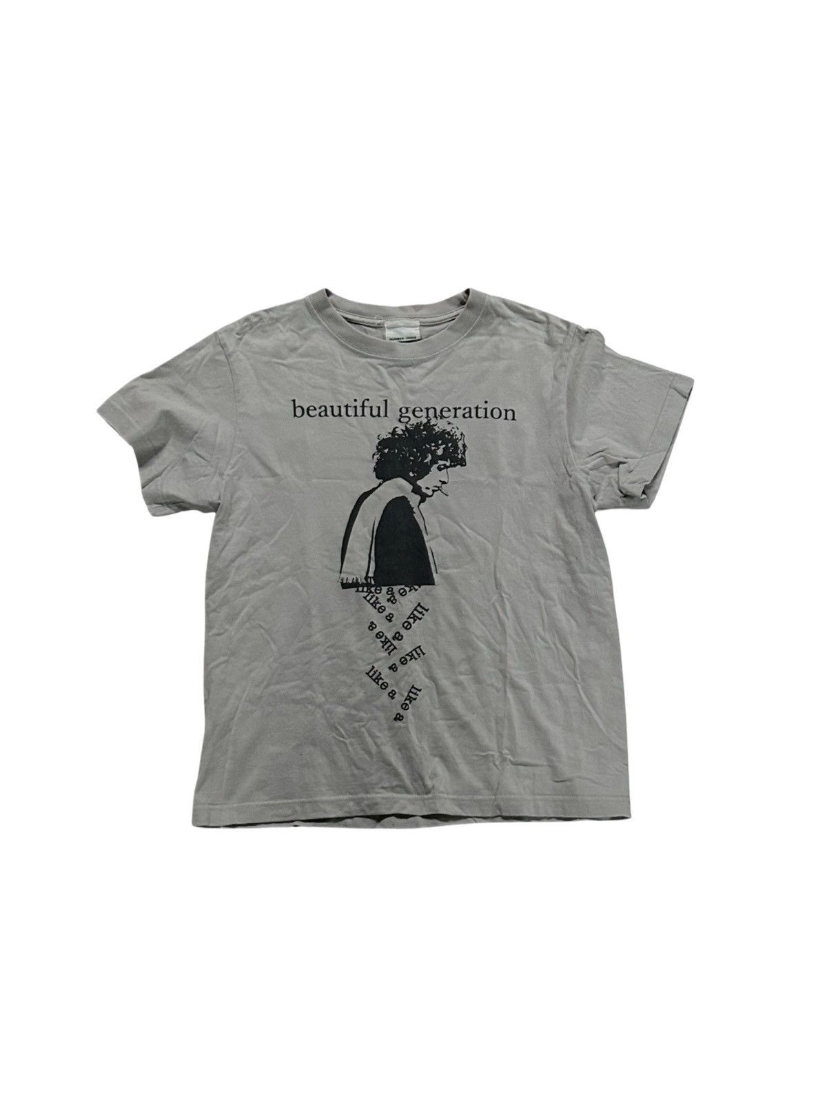 image of Number N Ine Sold Number (N)Ine “A Beautiful Generation” Tee in Grey, Men's (Size Small)