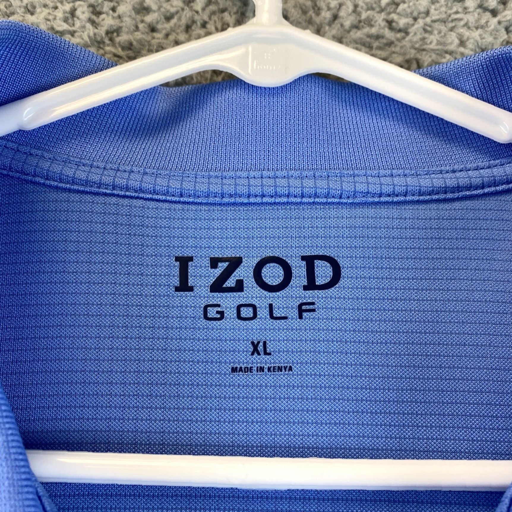 Izod Izod IZOD Men's Golf Blue Active Shirt - Classic Polo 54-24 Regular XL Sleeves Short Button-Down Collared Button-Down Logo Fabric Polyester Nylon? Size US XL / EU 56 / 4 - 3 Thumbnail