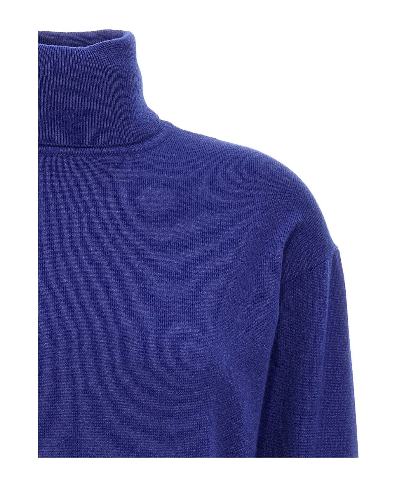 Saint Laurent Paris o1y0126 Turtleneck Cashmere Blend Sweater in Blue Size L / US 10 / IT 46 - 3 Thumbnail