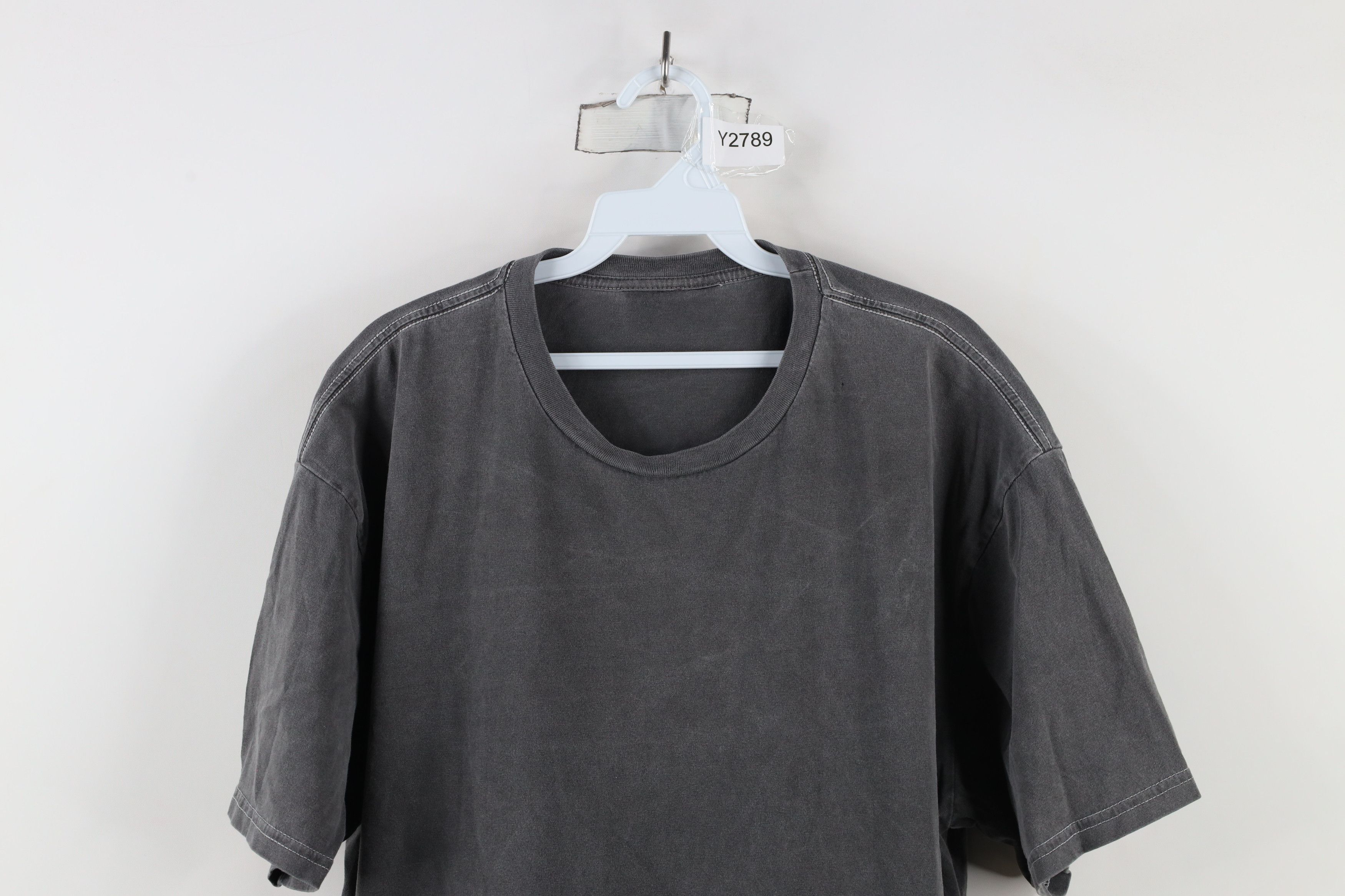 Vintage Vintage 90s Streetwear Stonewash Fit Blank T-Shirt Gray Size US M / EU 48-50 / 2 - 2 Thumbnail