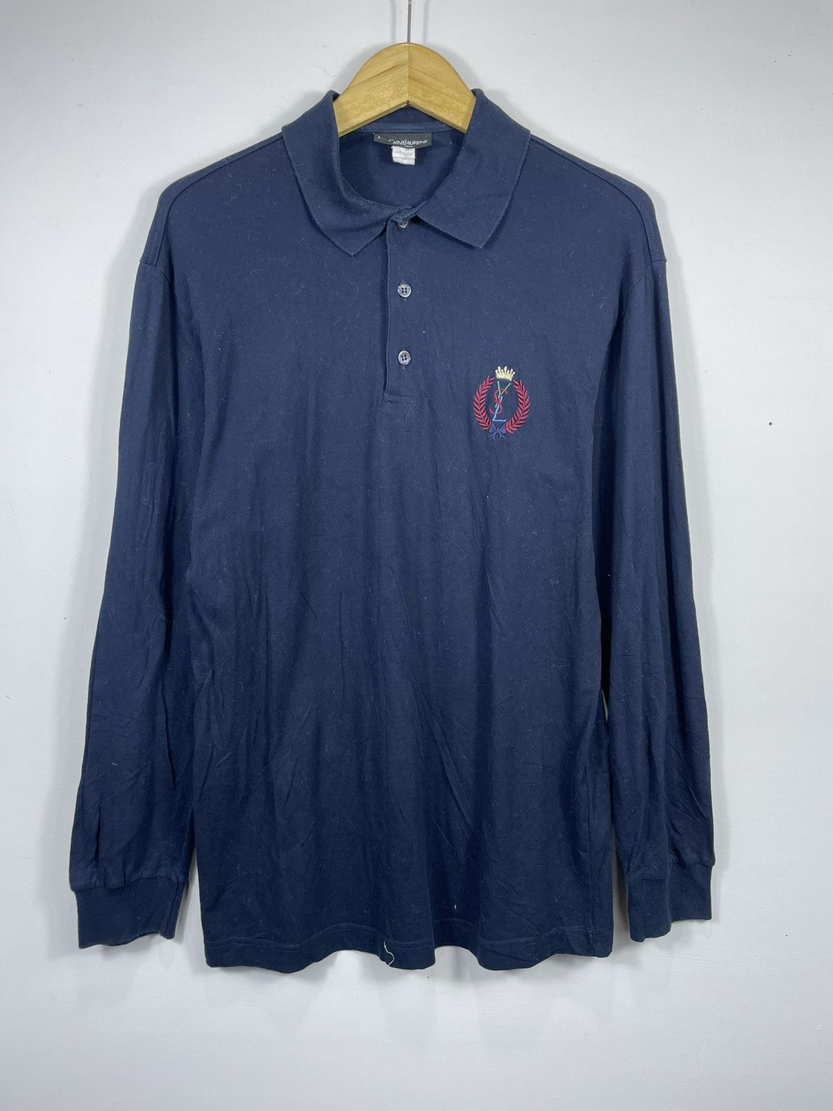 Yves Saint Laurent Vintage 90s YVES SAINT LAURENT Long Sleeve Polo Shirt Size US M / EU 48-50 / 2 - 1 Thumbnail