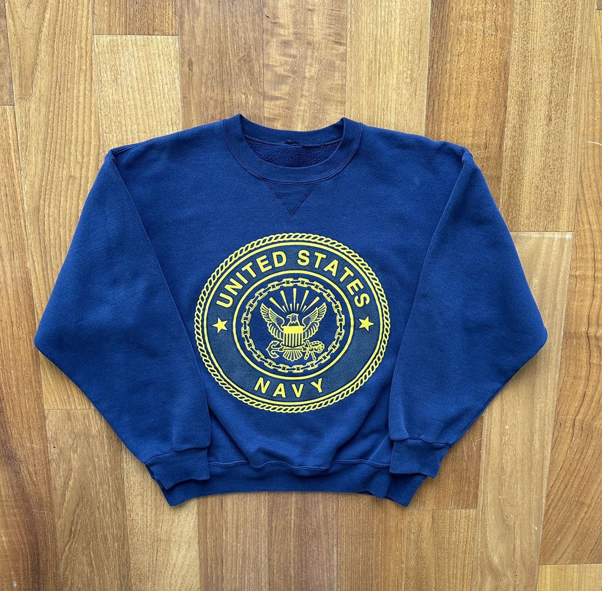 Vintage Vintage 90s United States Navy USN Sweatshirt Army Military Size US S / EU 44-46 / 1 - 1 Thumbnail