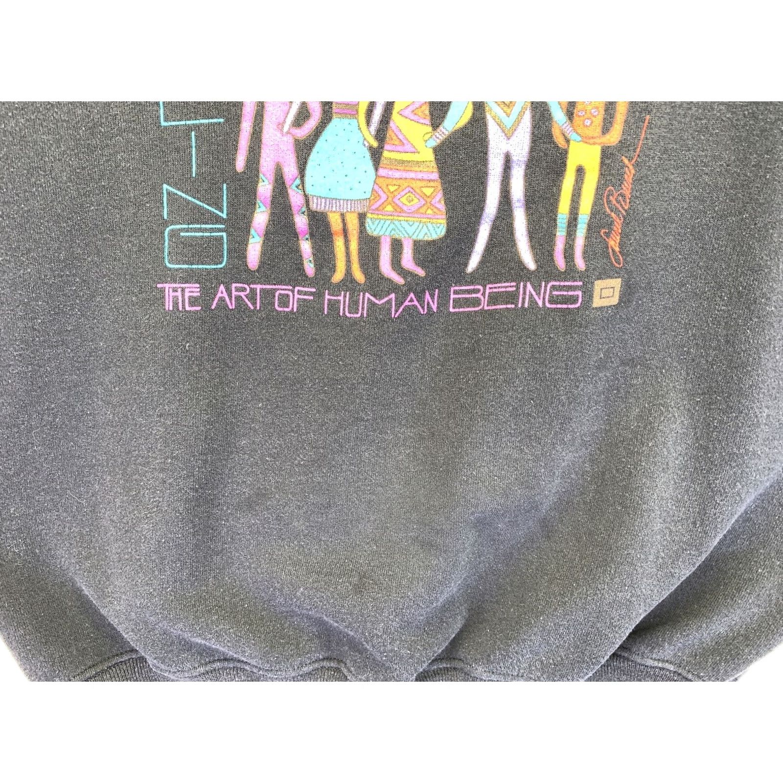 Hanes VINTAGE The Art of Being Human Womens Sweatshirt XL Black 90s Hanes Size XL / US 12-14 / IT 48-50 - 6 Thumbnail