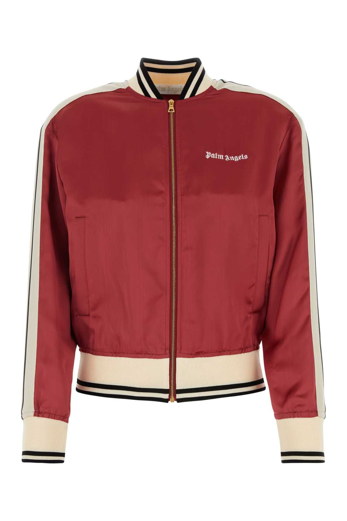 Palm Angels Tiziano Red Viscose Bomber Jacket Size XS / US 0-2 / IT 36-38 - 1 Thumbnail