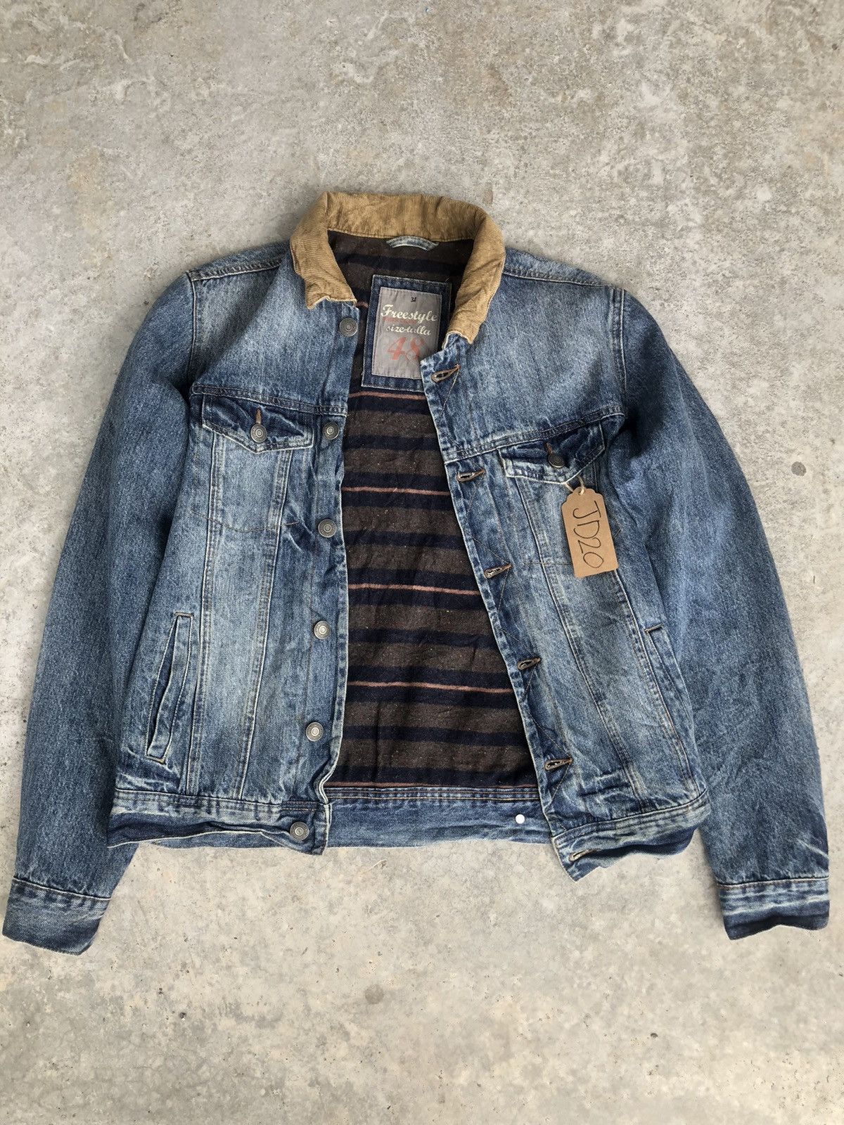 Japanese Brand Blanket Lined Green Denim Jacket Distressed Size US M / EU 48-50 / 2 - 1 Thumbnail