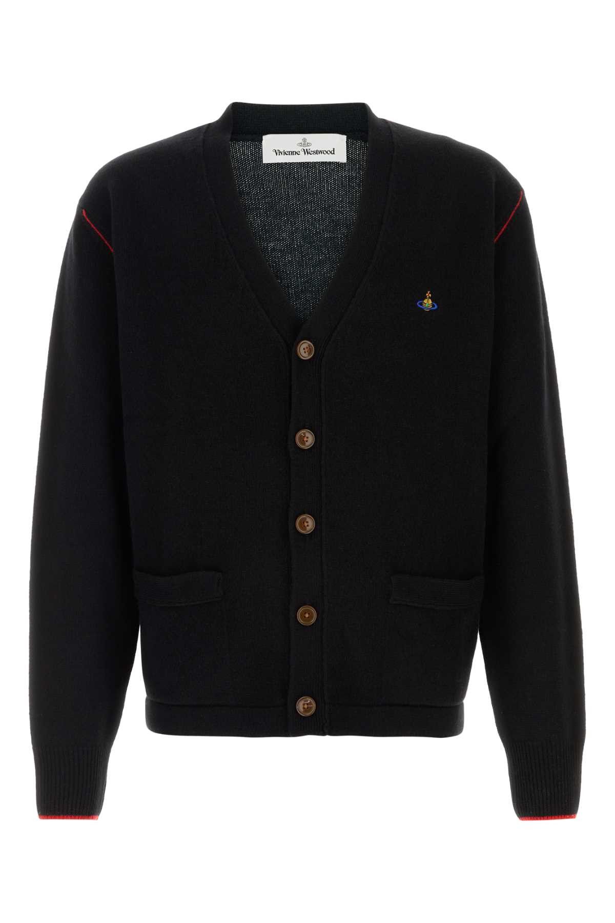 Black Wool Blend Alex Cardigan