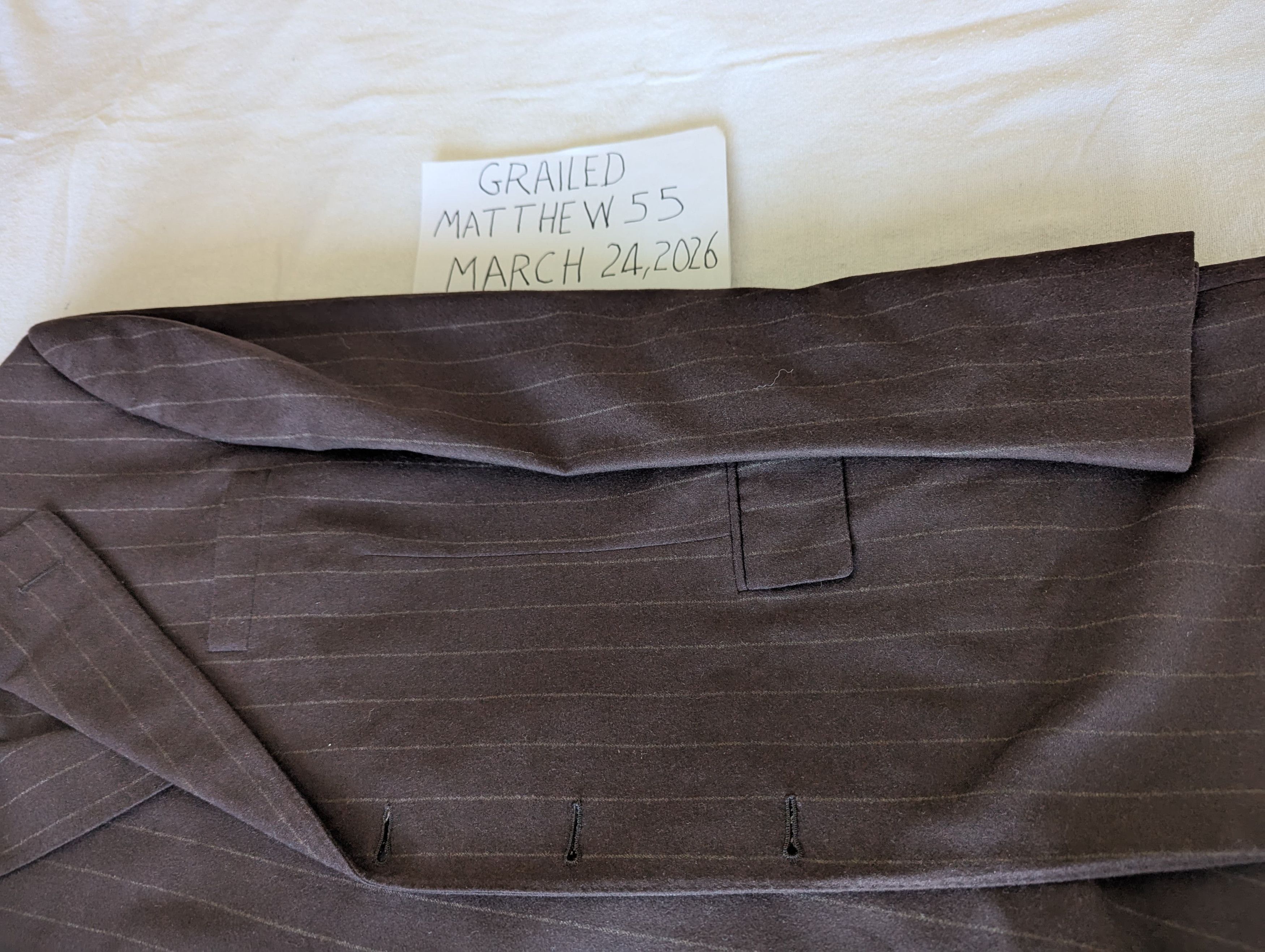 Ralph Lauren Purple Label Vintage Fine Wool Strip Suit Size 44L - 8 Thumbnail