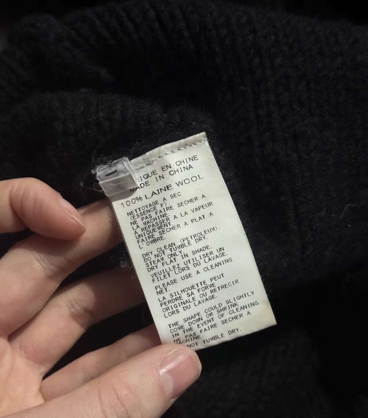 Yohji Yamamoto Runway Piece Yohji Yamamoto Black-Grey Wool Knitwear Size US L / EU 52-54 / 3 - 4 Thumbnail
