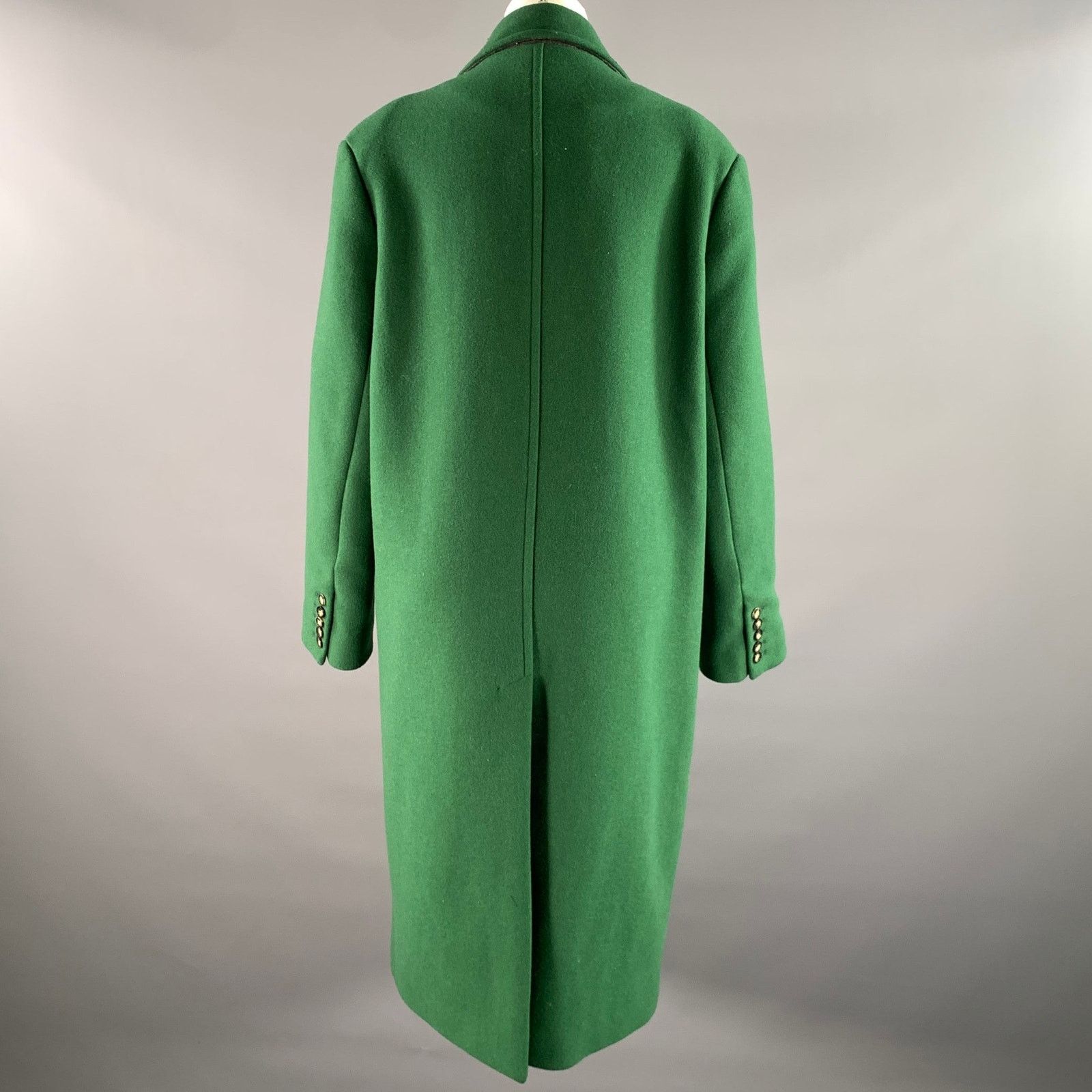 Michael Kors MICHAEL by MICHAEL KORS XS Green Wool Blend Peak Lapel Coat Size XS / US 0-2 / IT 36-38 - 4 Thumbnail