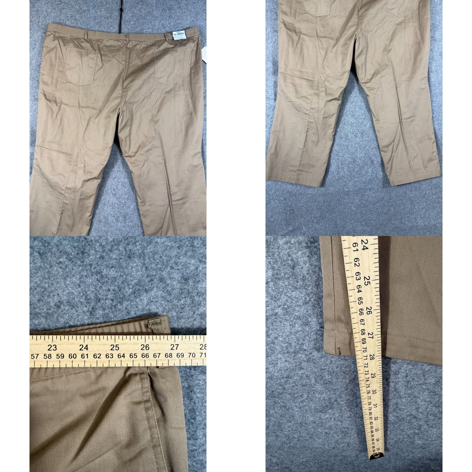 Haband Haband Ice House Pants Mens 52X28 Khaki Elastic Waist Slacks NWT Cotton Polyester Flat Front Pockets Size US 36 / EU 52 - 9 Thumbnail