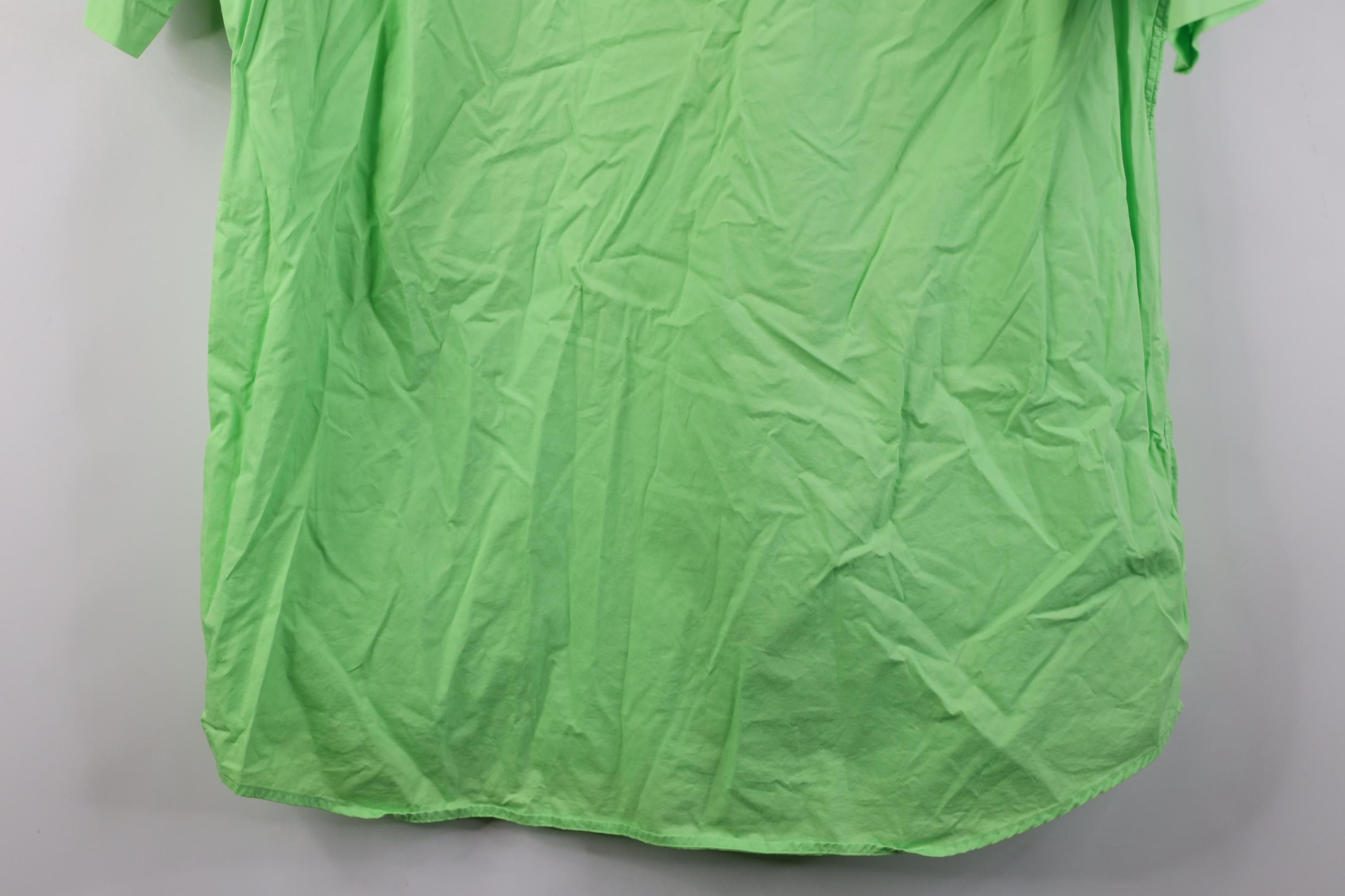Polo Ralph Lauren Vintage 90s Ralph Lauren Script Collared Button Shirt Lime Size US L / EU 52-54 / 3 - 12 Thumbnail