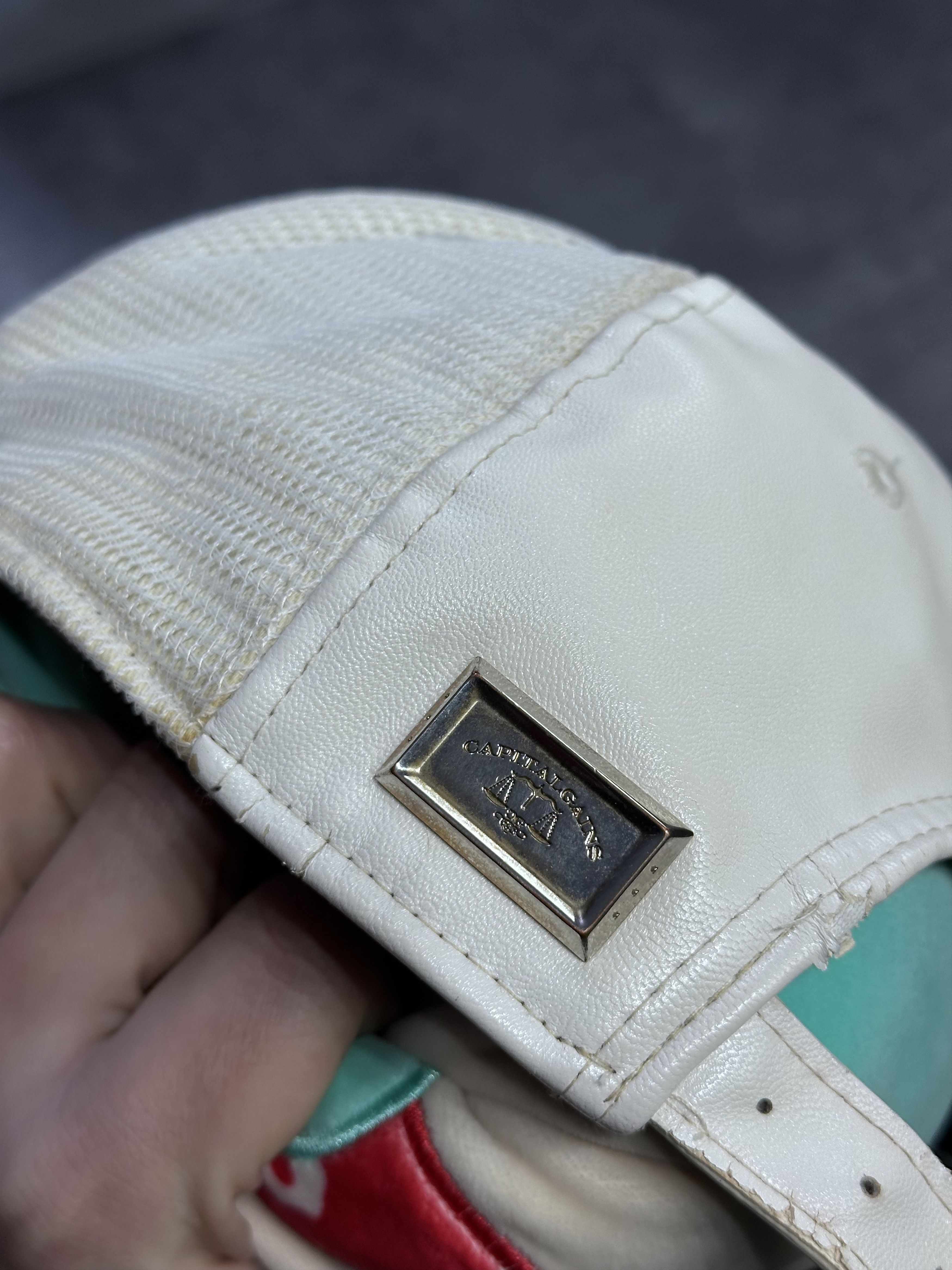 Vintage Capital gains leather white hat Size ONE SIZE - 4 Thumbnail