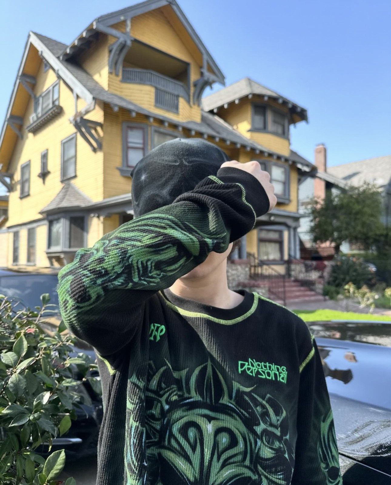 Vintage Brand New Airbrushed Nothing Personal x Hellstar Thermal XL Size US XL / EU 56 / 4 - 3 Thumbnail