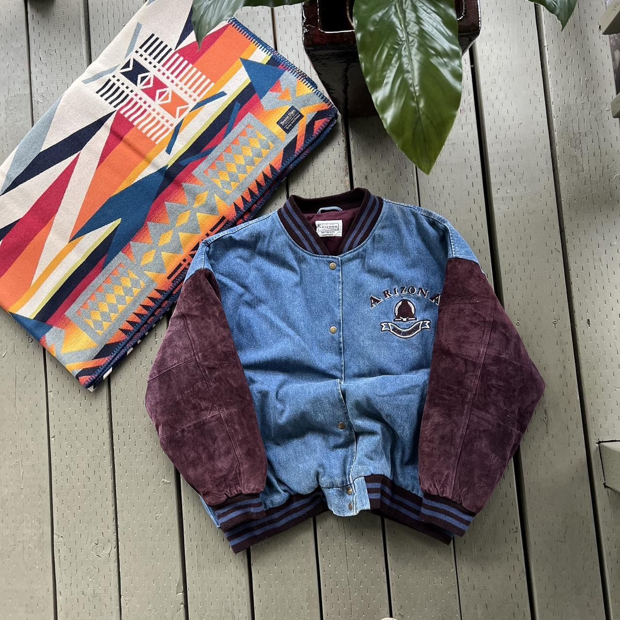 Vintage Vintage90s Arizona Jeans Company Denim Bomber Varsity Jacket Size US XXL / EU 58 / 5 - 2 Thumbnail