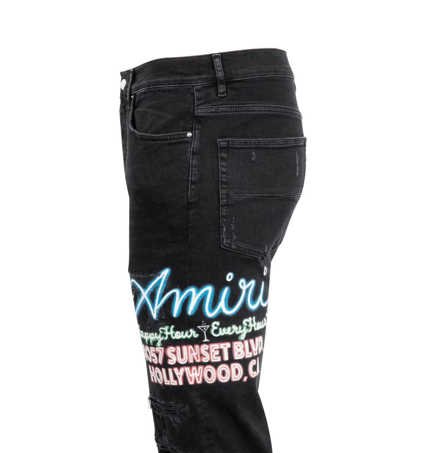Amiri o1h1sh11225 Neon Lights Slim Jean in Black Size US 40 / EU 56 - 4 Thumbnail