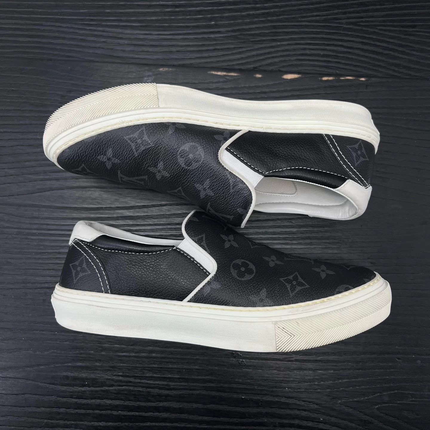 Louis Vuitton LV Eclipse Black Gray Allover Print 40 EU 6 Size US 7 / EU 40 - 3 Thumbnail