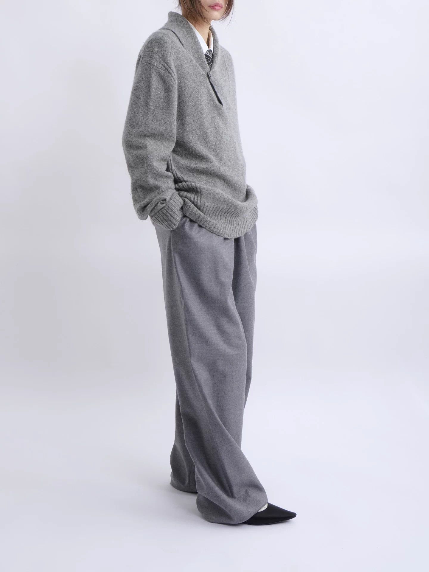 Tom Ford TOM FORD gray shawl collar cashmere knit single btn Size US L / EU 52-54 / 3 - 6 Thumbnail