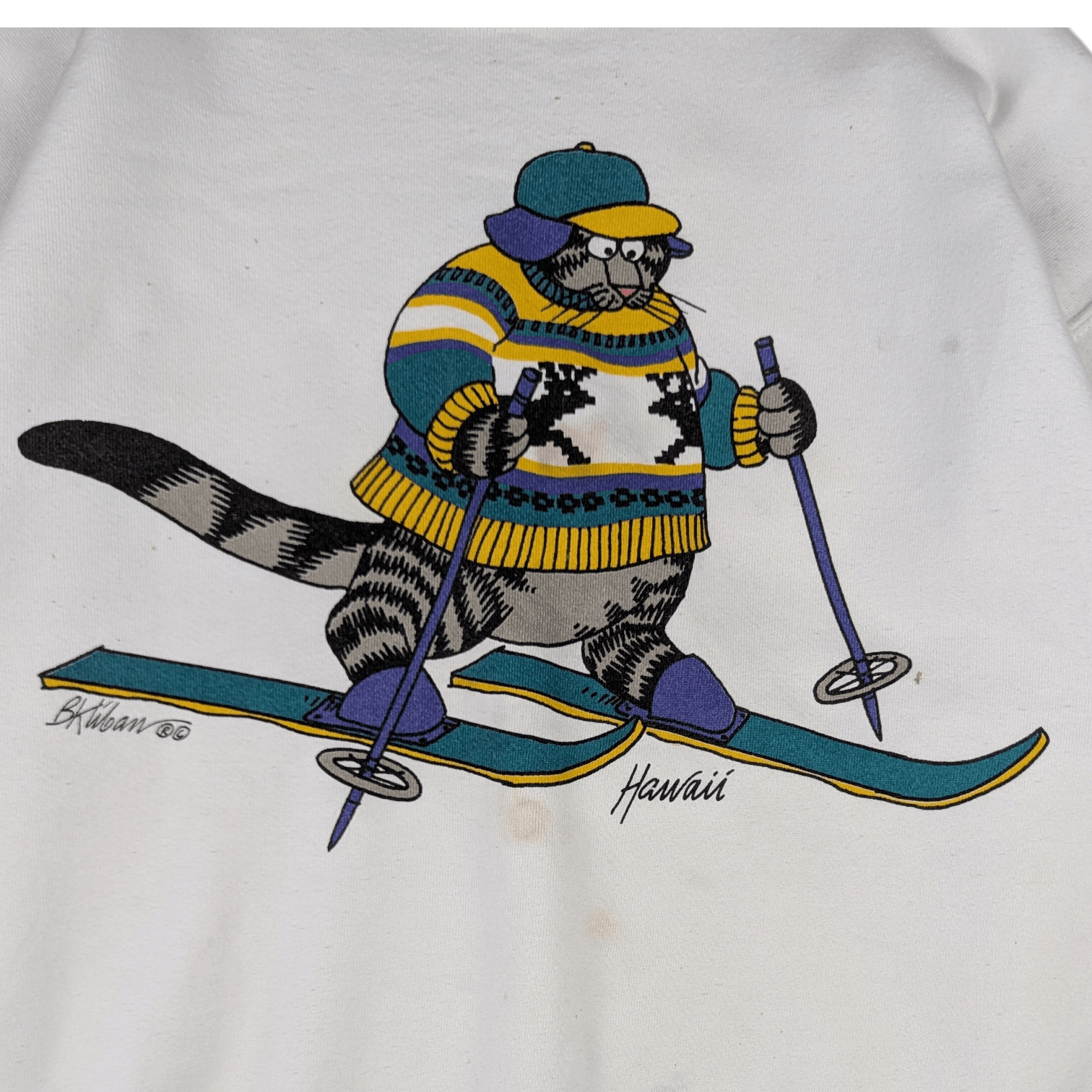 Vintage Vintage 90's CRAZY SHIRTS Cat Snowboard Crewneck Sweatshirt Size US L / EU 52-54 / 3 - 7 Thumbnail