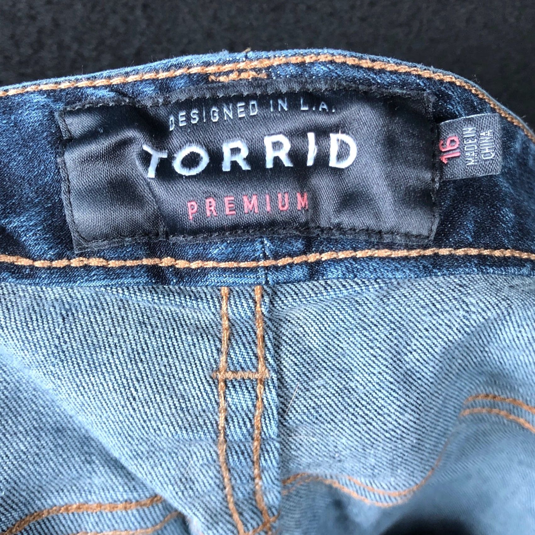 Torrid Torrid Jeans Blue Premium Denim Mid Rise Boyfriend Raw Hems Stretch 16 Womens Jeans Size 16 Blue Denim Size 38" / US 16 / IT 52 - 4 Thumbnail