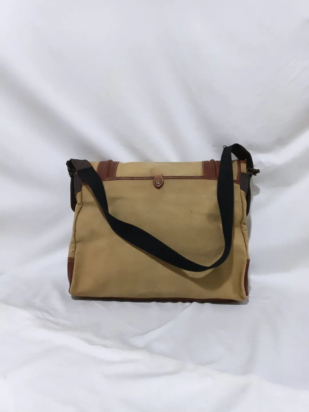 Giordano 80-90s Giordano Canvas & Genuine Leather Messenger Bag Size ONE SIZE - 4 Thumbnail