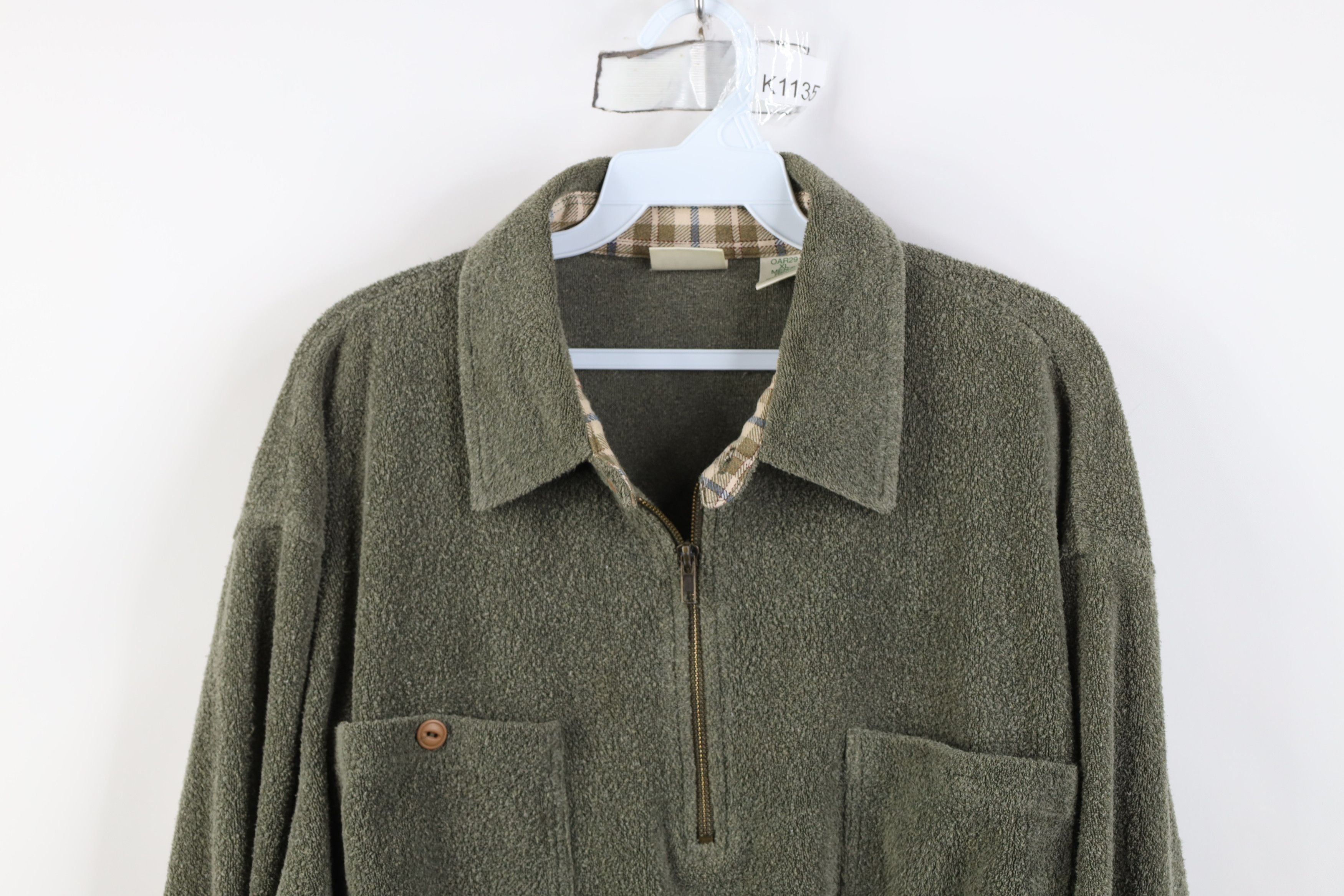 L.L. Bean Vintage 90s LL Bean 1/4 Half Zip Collared Sweater Green Size US XL / EU 56 / 4 - 2 Thumbnail