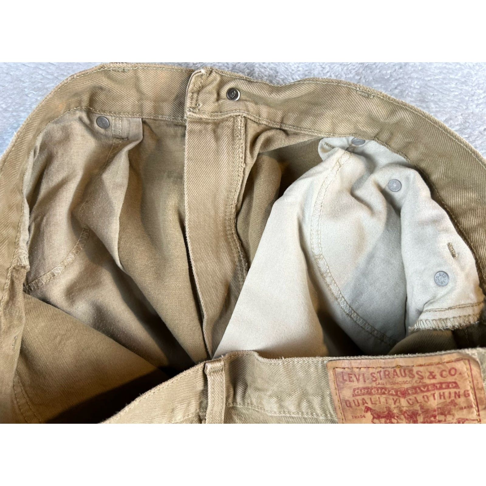 Levi's VINTAGE Levi's Jeans Mens 40x30 Beige Relaxed Straight 1990s USA Levi's 550 Size US 40 / EU 56 - 6 Thumbnail