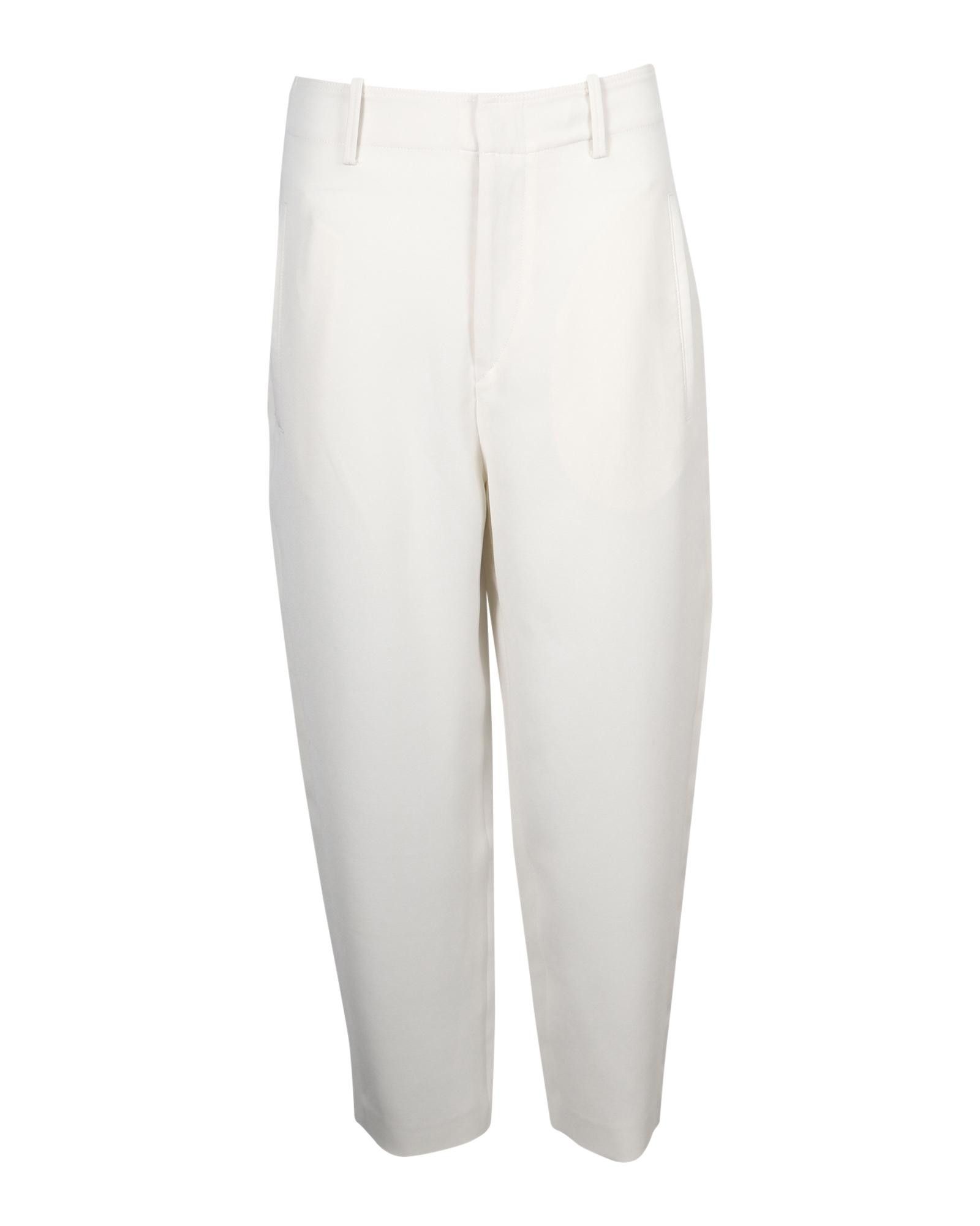 image of Ivory Acetate Cropped Trousers By Isabel Marant in White/Ivory, Women's (Size 26)