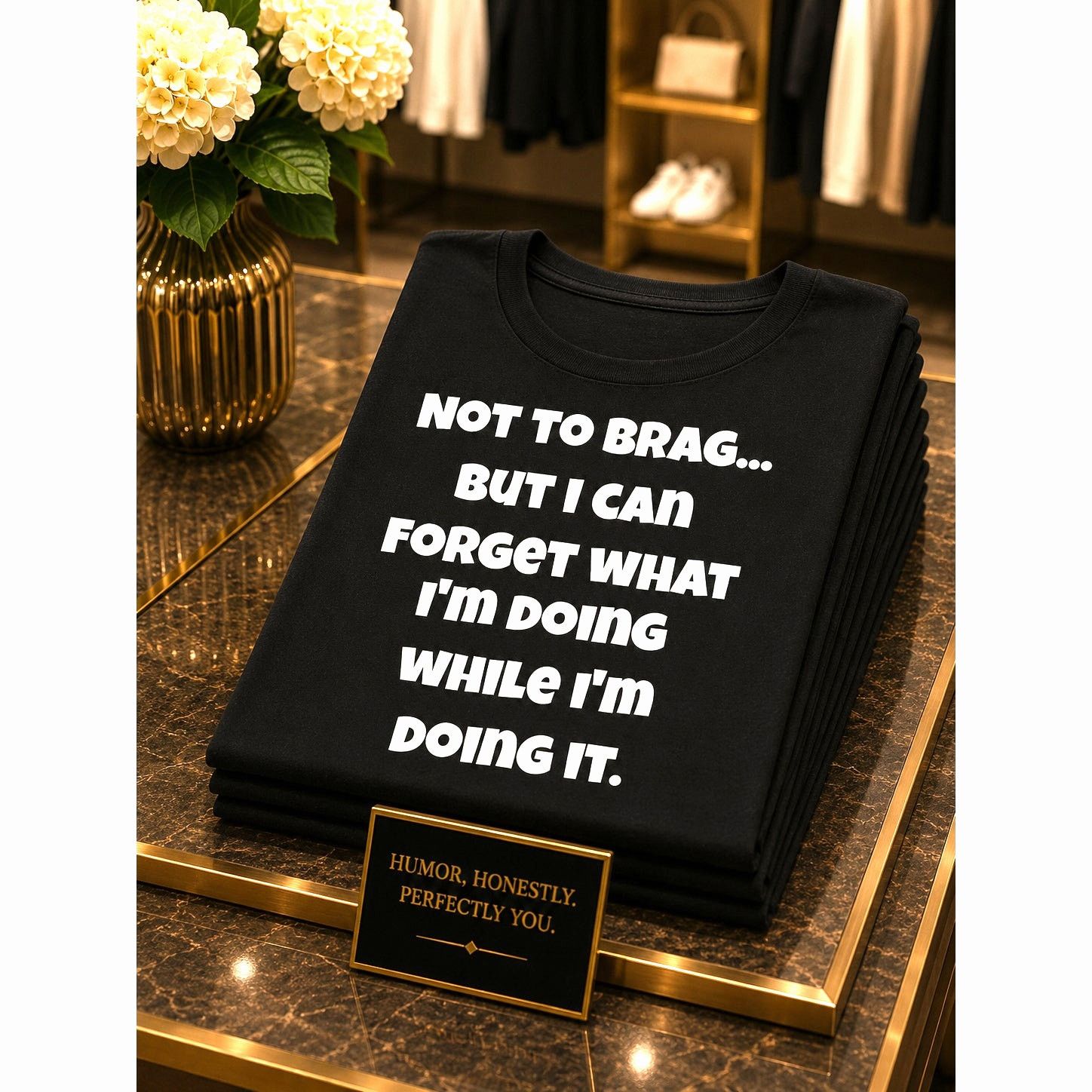Other Funny Not to Brag T-Shirt Black 14 Size XL / US 12-14 / IT 48-50 - 1 Thumbnail