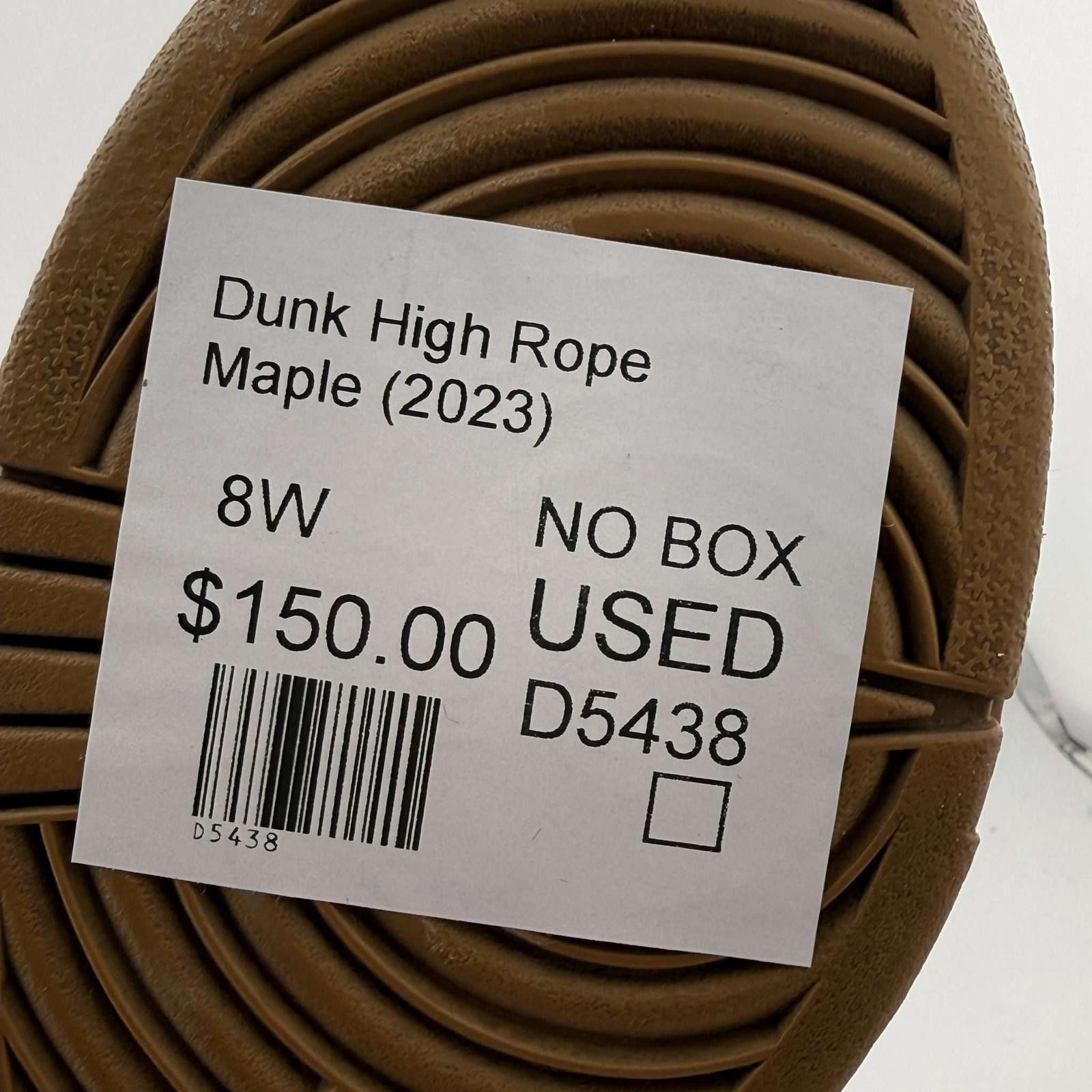 Nike Nike Dunk High Rope Maple 8W Used No Box D5438 Size US 6.5 / IT 36.5 - 8 Thumbnail