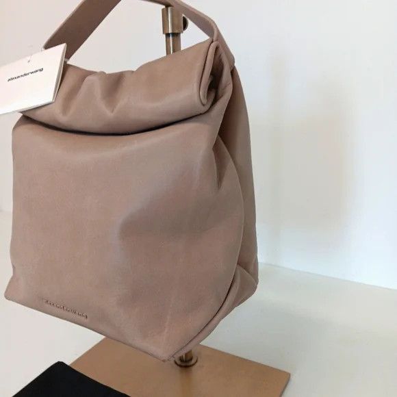 Alexander Wang Alexander Wang Waxed Leather Lunch Tote - Mushroom Size ONE SIZE - 7 Thumbnail