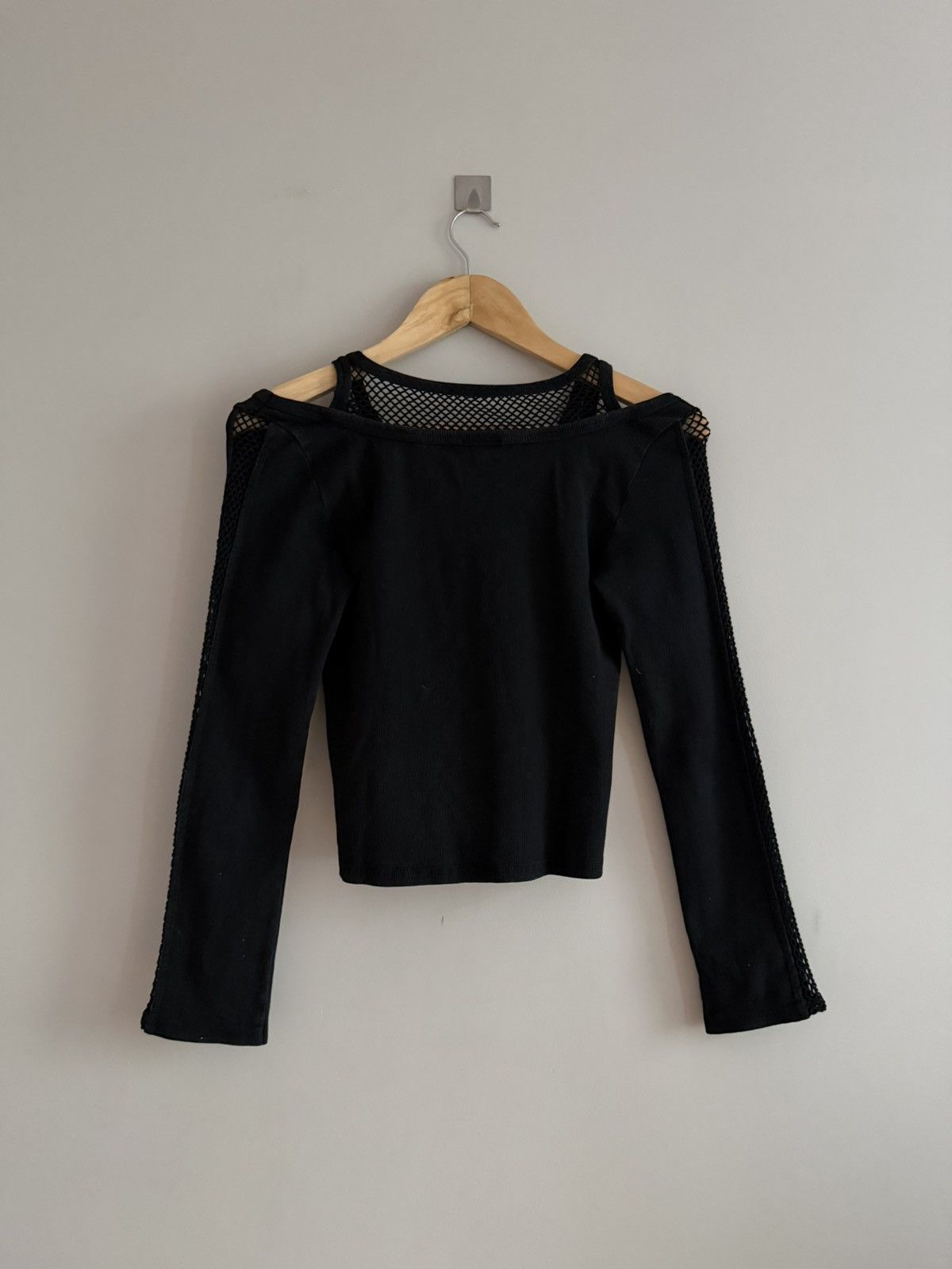 Vintage Avant-Garde Layered Black Mesh Top Size M / US 6-8 / IT 42-44 - 7 Thumbnail