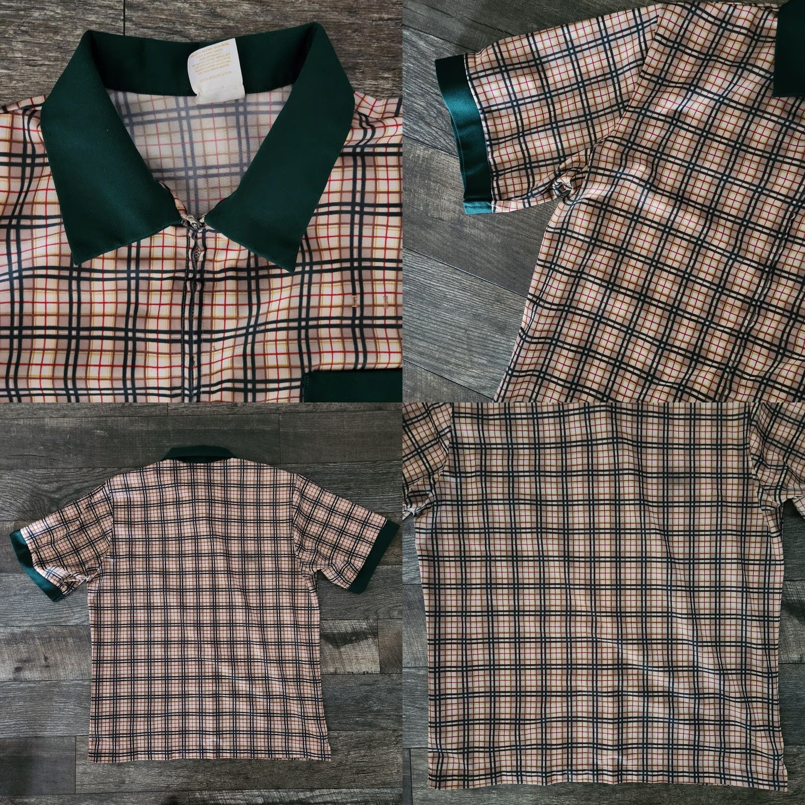 Vintage VINTAGE Barco Golf Polo Shirt Mens Large Full Zip Green Plaid USA MADE Mens Regular Short Sleeve Polo Retro 80s Fashion Size US L / EU 52-54 / 3 - 8 Thumbnail