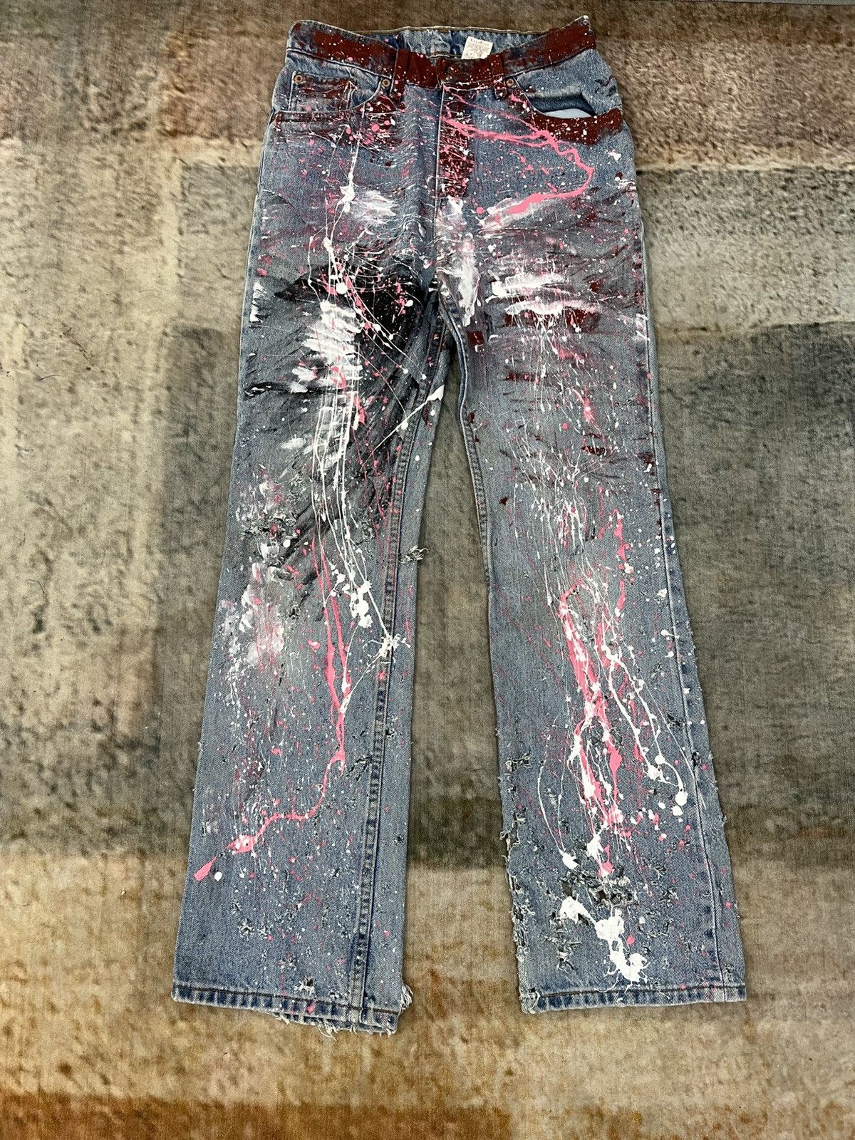 Hysteric Glamour × Levi's Flare 517 With Crazy Distressed Design Size US 28 / EU 44 - 4 Thumbnail