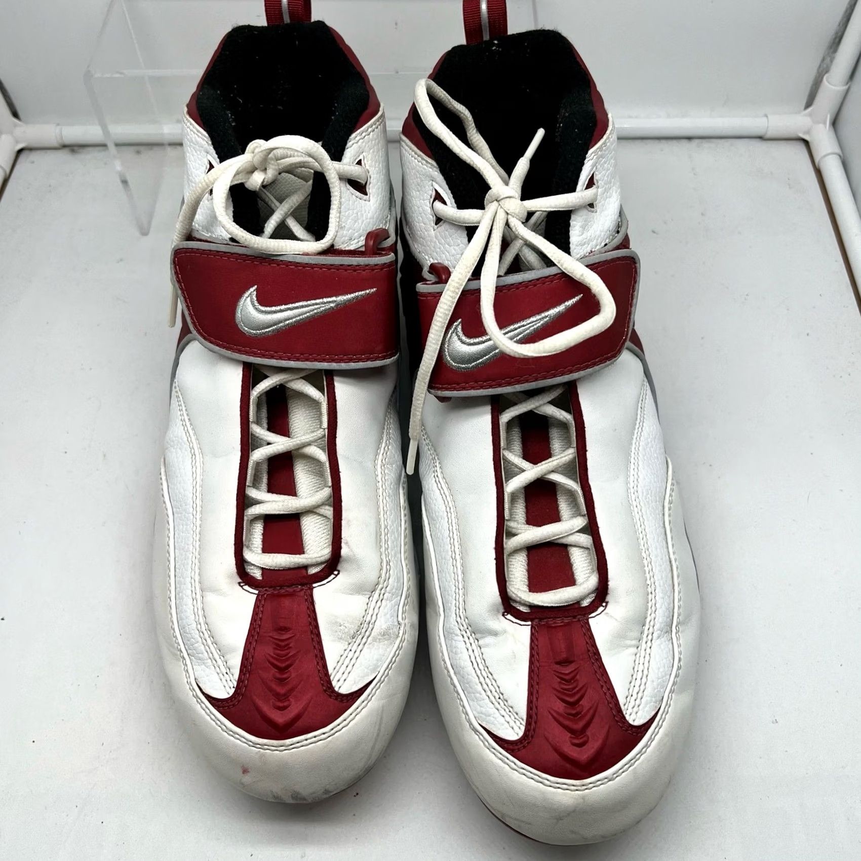 Nike Nike Football Cleats Mens 14 Air Zoom Maroon Red & White 359421 Strap Size US 14 / EU 47 - 4 Thumbnail