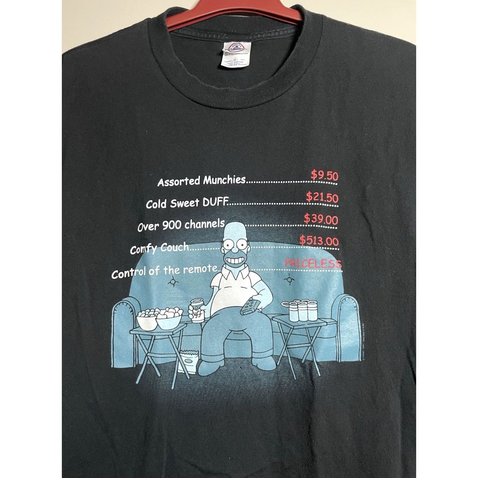 Vintage VINTAGE Homer Simpson Couch T-Shirt Men XL Black 90s Graphic Print The Simpsons Men’s T-Shirt Size US XL / EU 56 / 4 - 2 Thumbnail