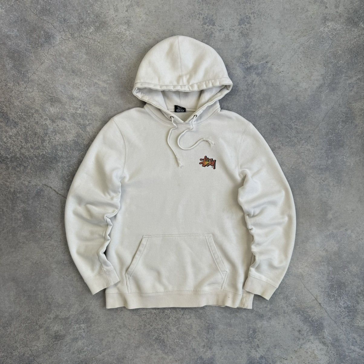 Stussy VINTAGE Y2K STUSSY FLAME 8 BALL BEIGE HOODIE Size US M / EU 48-50 / 2 - 2 Thumbnail