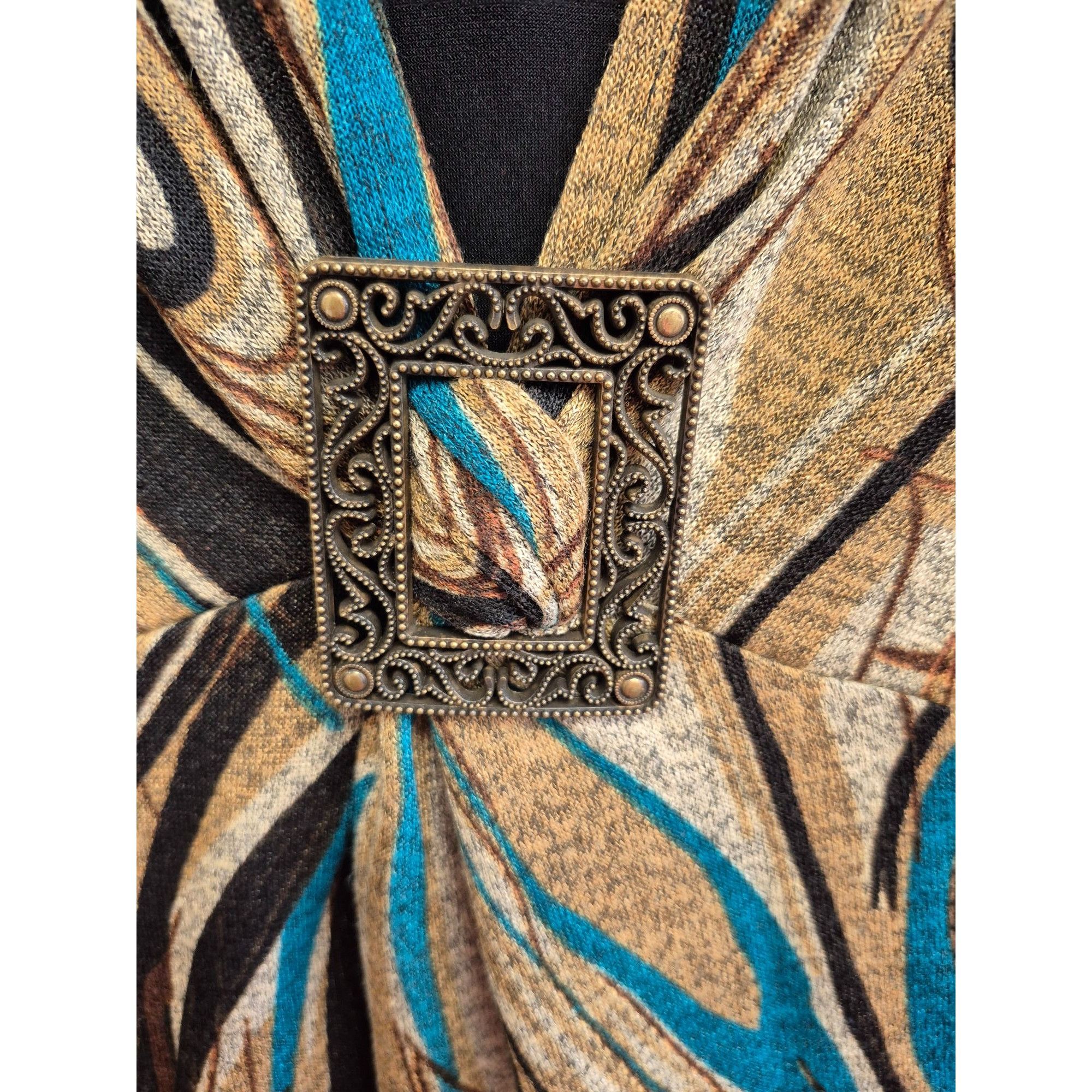 Other Only 9 Womens S Abstract Pattern Top With Ornate Buckle Deta Size S / US 4 / IT 40 - 3 Thumbnail
