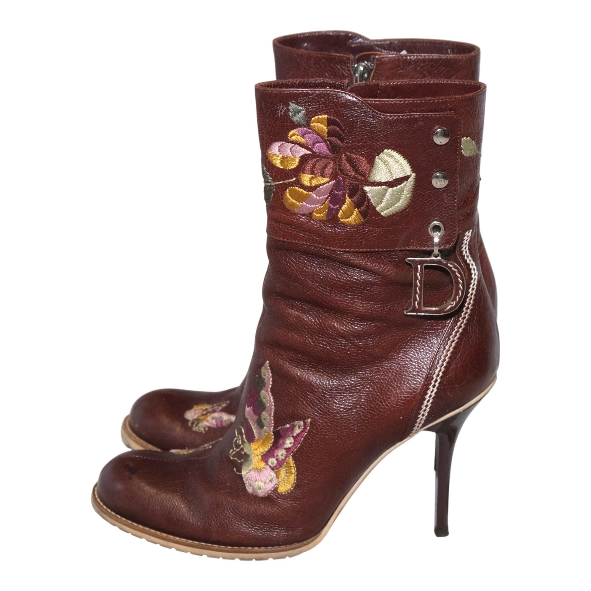 Dior Embroidered Stiletto Boots Size US 9 / IT 39 - 5 Thumbnail